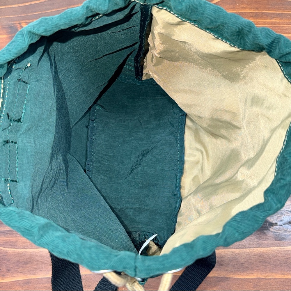 Vintage Kipling Black Nylon Drawstring Backpack Convertible Shoulder Bag EUC - Picture 9 of 15